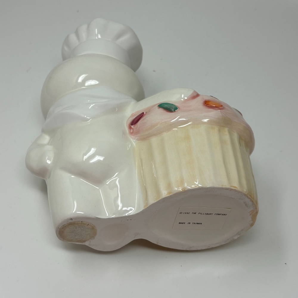 Pilsbury Dough Boy Vintage Kitchen Utensil Holder Funfetti Cupcake 1992 Taiwan - Picture 8 of 11